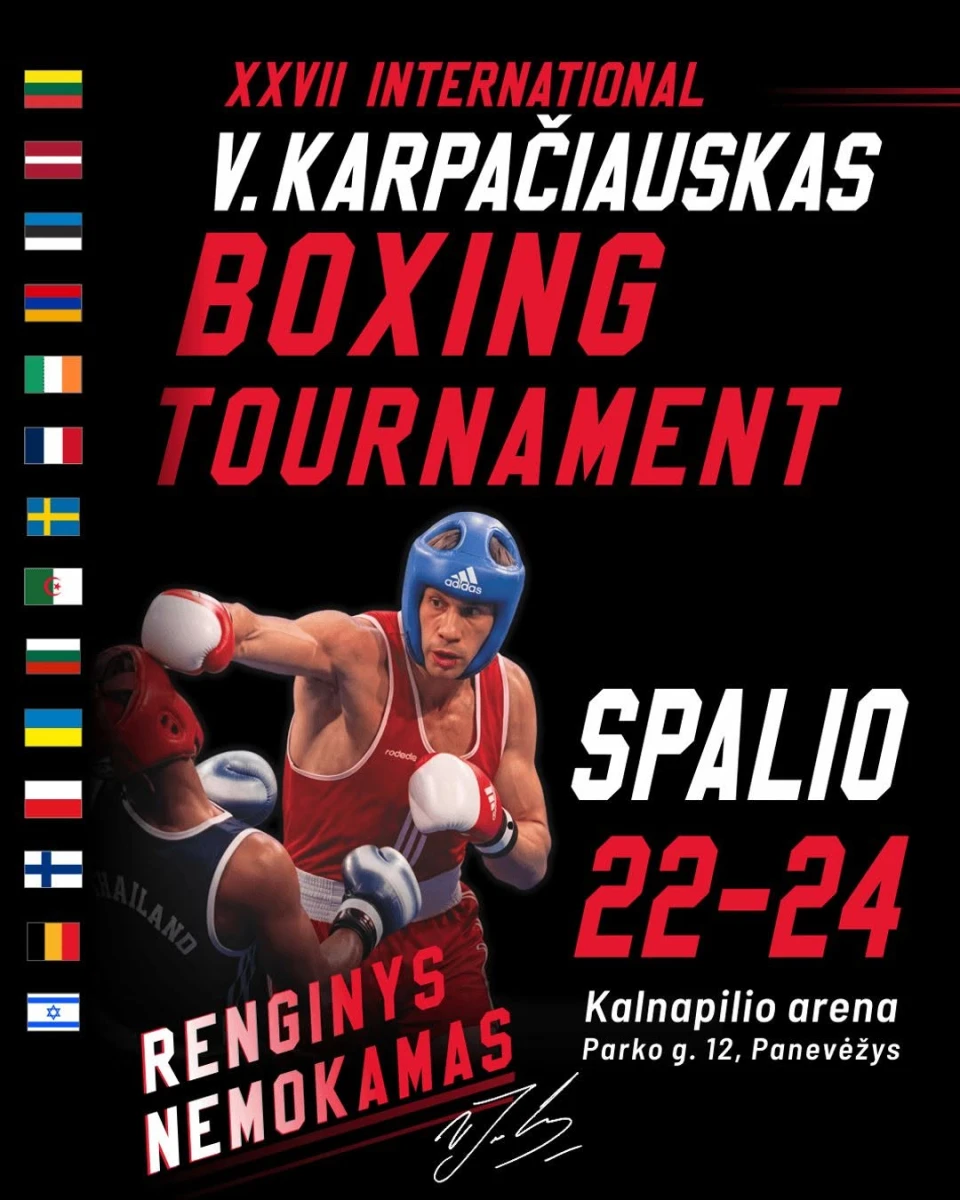 Panevėžyje – XXVII tarptautinis Vitalijaus Karpačiausko bokso turnyras