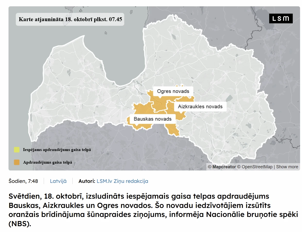 Oro pavojus dėl galimai dronų Raudona. Pildoma