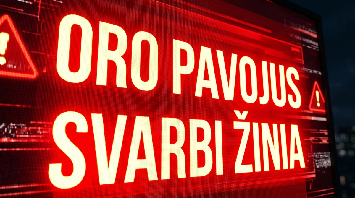Oro pavojus dėl galimai dronų Raudona