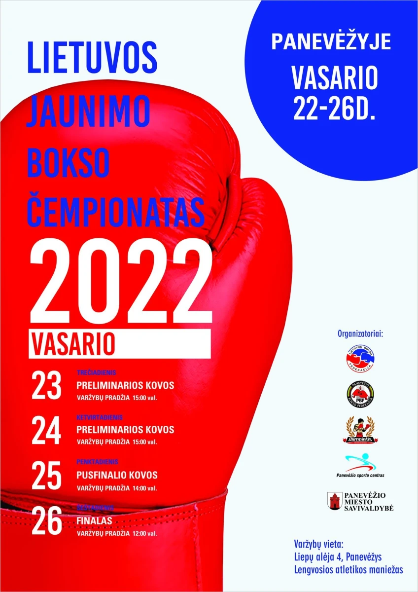Panevėžio sporto centro ugdytiniai dalyvauja Lietuvos jaunimo bokso čempionate
