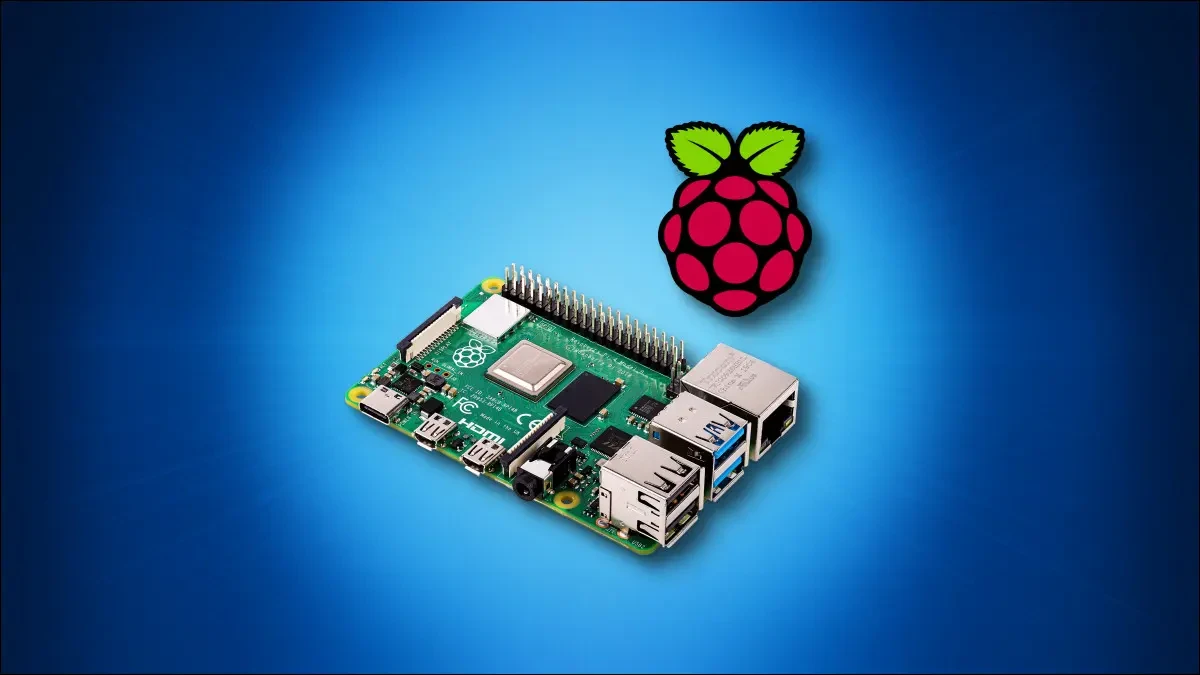 raspberry pi 4 and logo hero