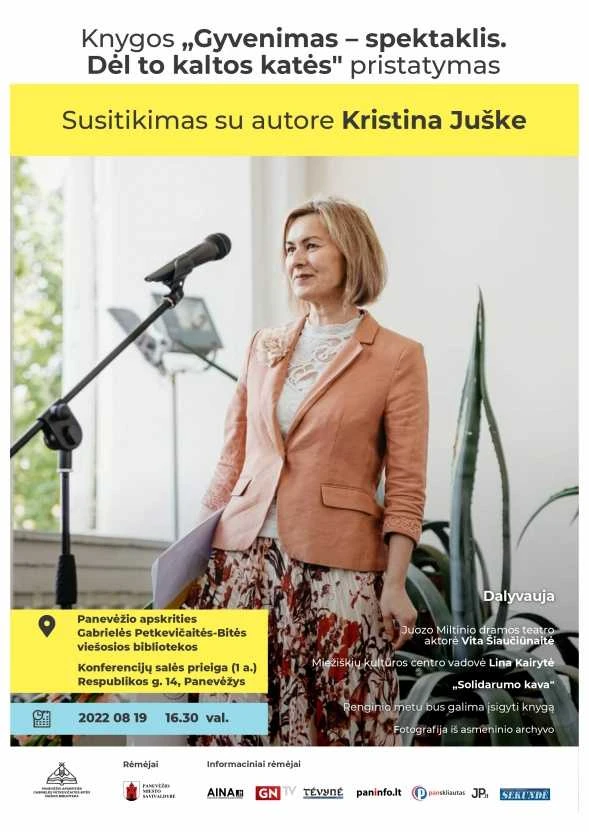 G. Petkevičaitės-Bitės bibliotekoje – Kristinos Juškės poezijos knygos „Gyvenimas – spektaklis. Dėl to kaltos katės