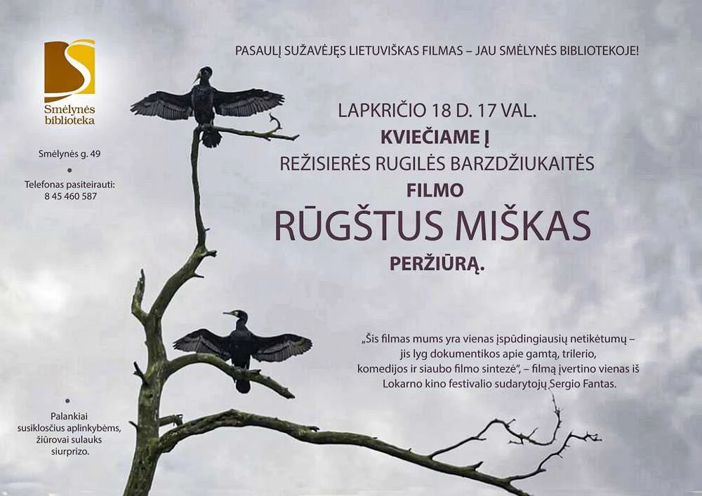 Smėlynės biblioteka kviečia į filmo „Rūgštus miškas“ peržiūrą