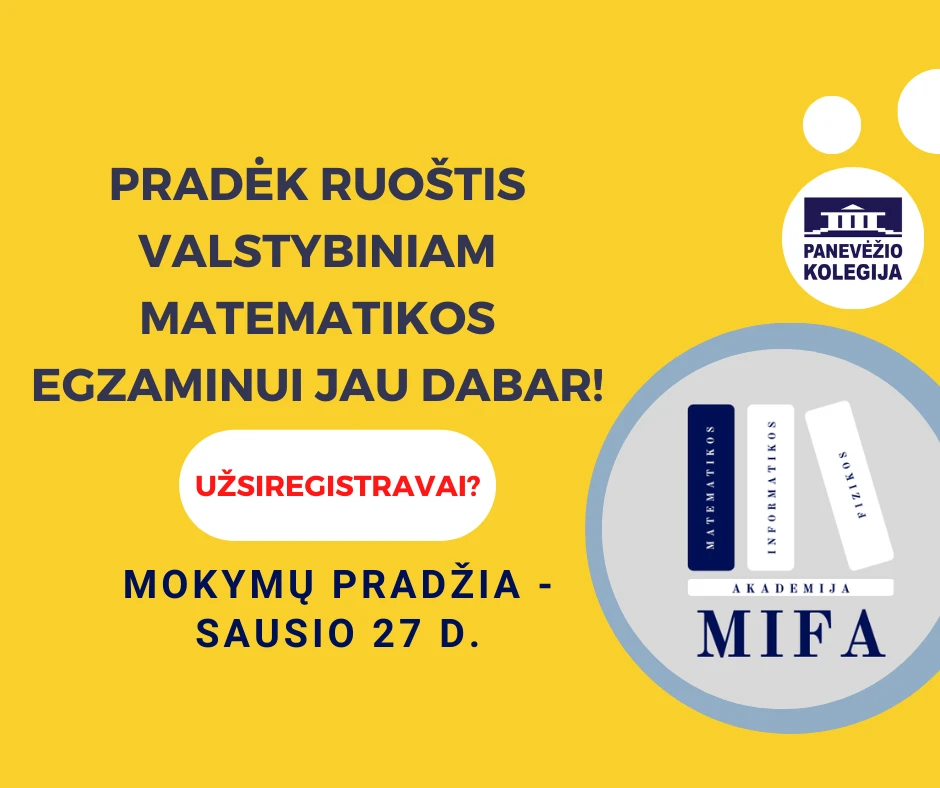 MIFA mokymai abiturientams