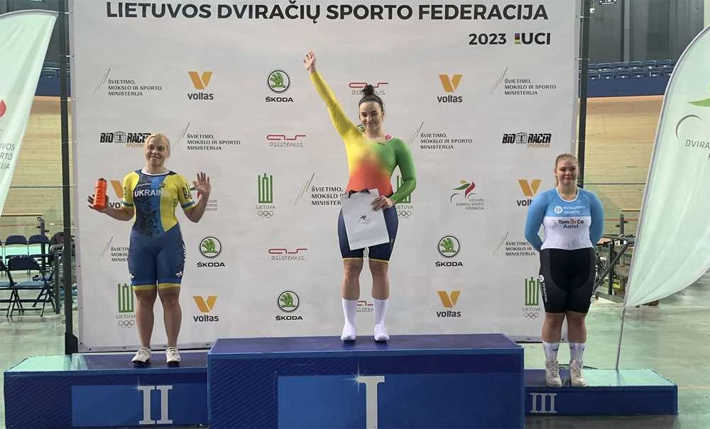 Tarptautinėse dviračių treko varžybose iškovotos prizinės vietos
