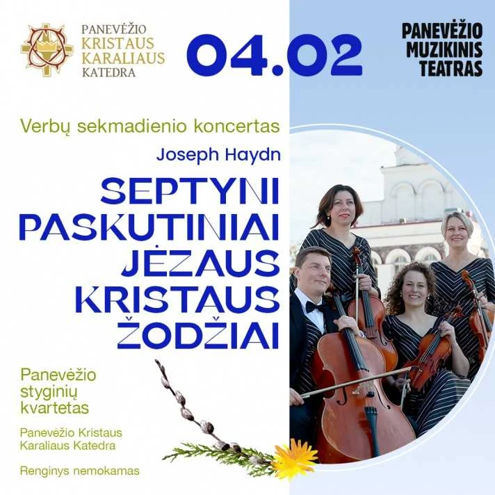 Verbų sekmadienio dovana panevėžiečiams – Panevėžio styginių kvarteto koncertas