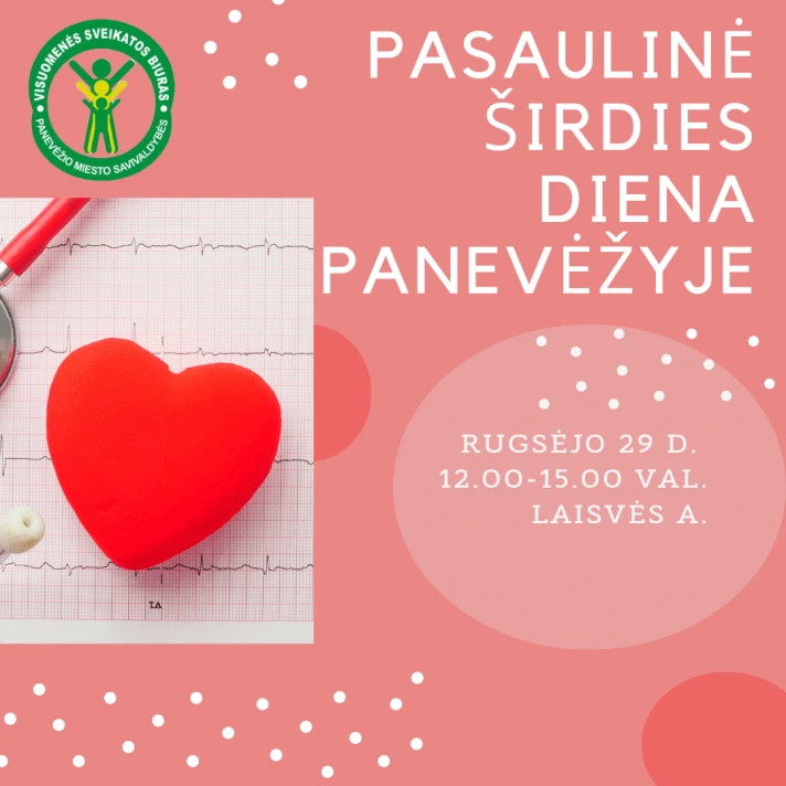 Kviečia į Pasaulinei širdies dienai paminėti skirtą akciją „Pažink savo širdį“