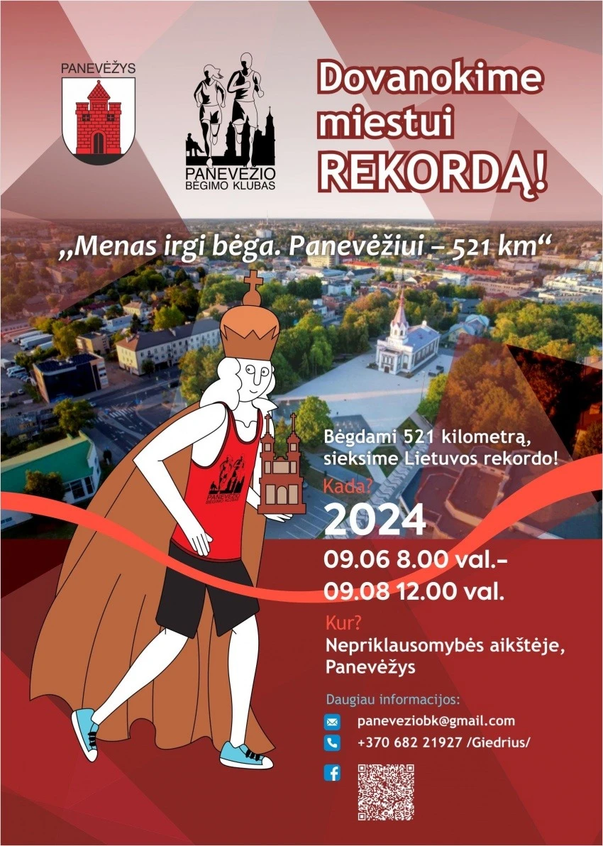521-ąjį gimtadienį švenčiančiam Panevėžiui bėgikai ketina įteikti dovaną rekordą