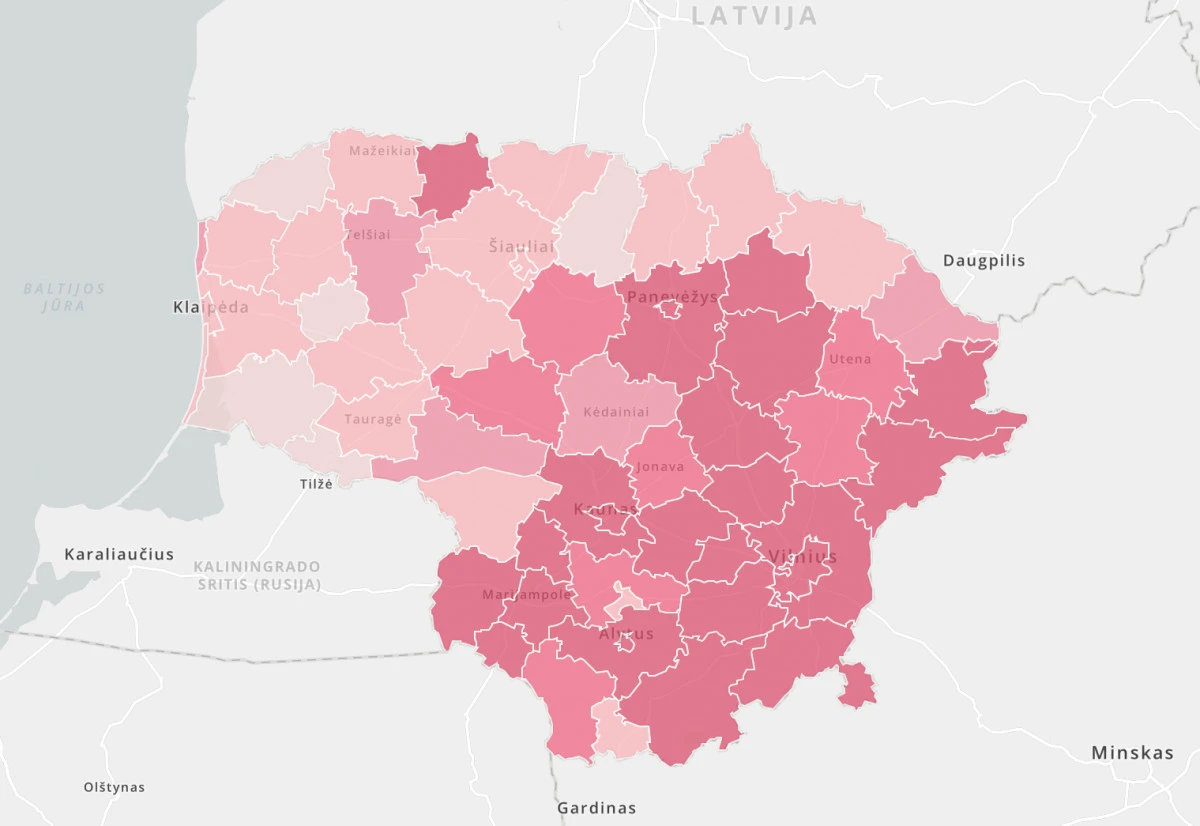 Lietuvoje registruoti 1138 nauji COVID-19 atvejai. Panevėžyje 35