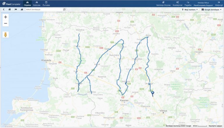 Automobilio keliones zemelapis