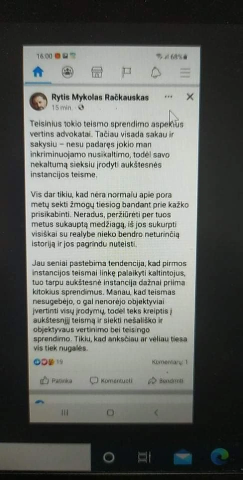 received 1008961199832057 Teismas:Rytis Mykolas Račkauskas kaltas korupcijos byloje
