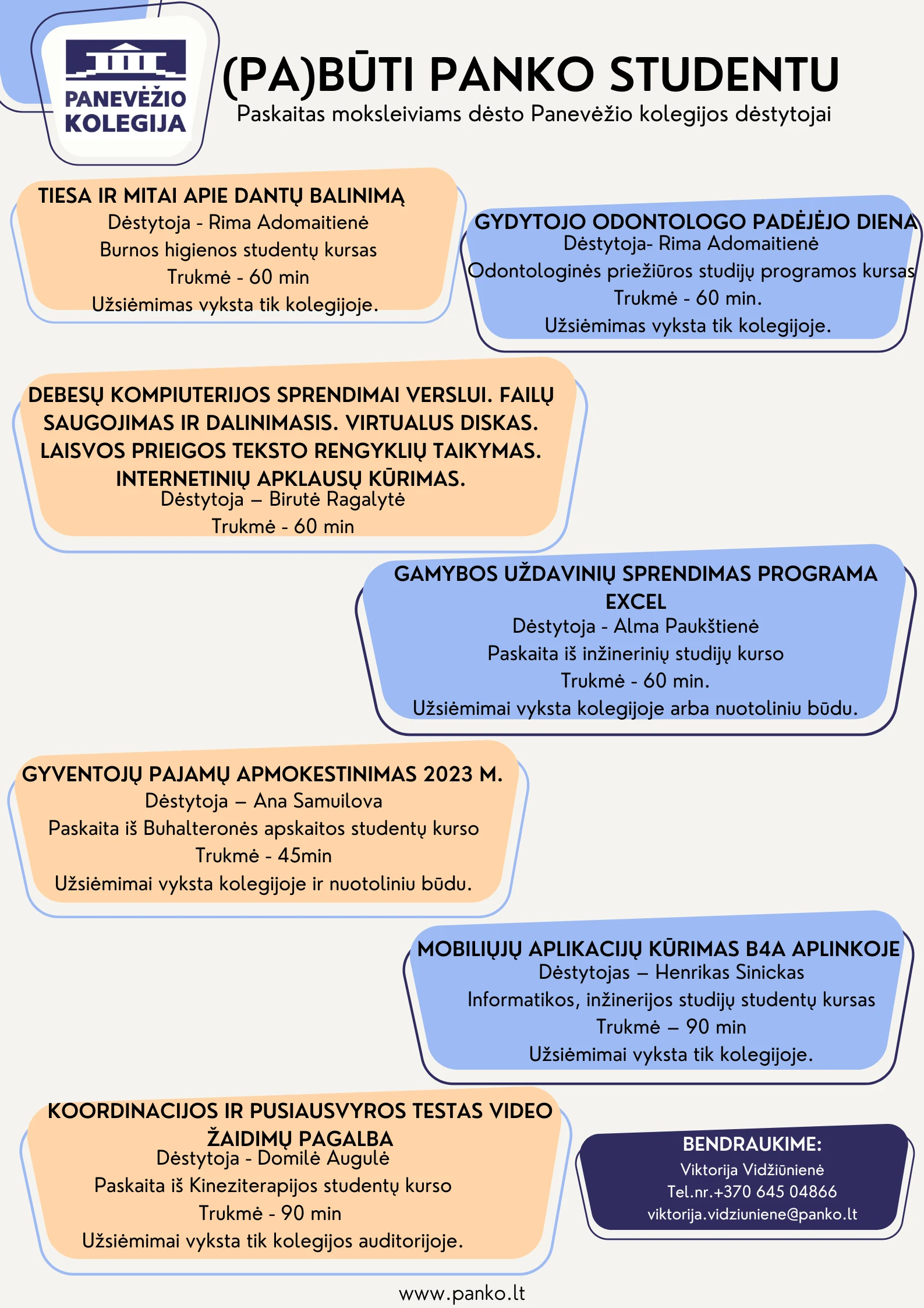 Kolegija kviečia (pa)būti PANKO studentu