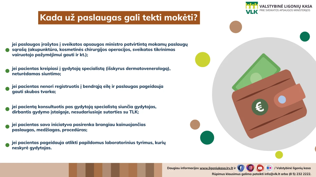 Kada uz paslaugas gali tekti moketi