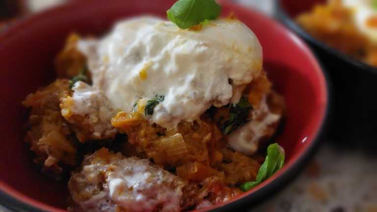 Pappa al pomodoro con burrata-arba improvizacija itališka tema