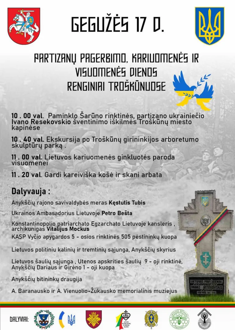 Troškūnuose – pagarba žuvusiam ukrainiečiui partizanui