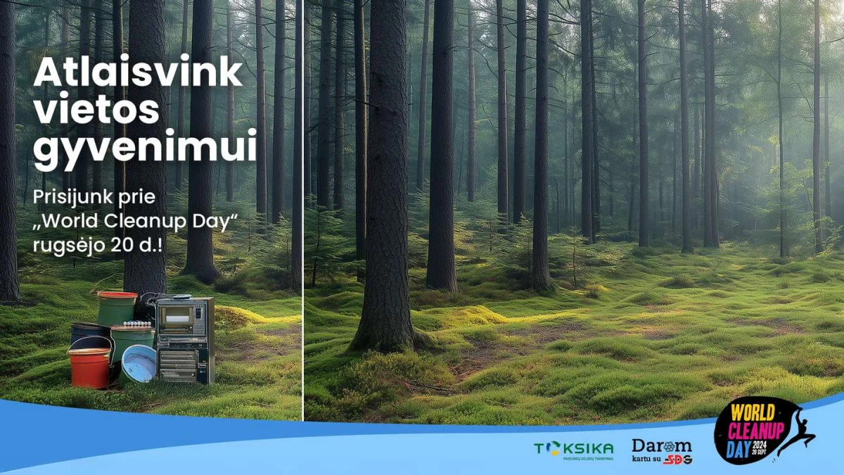„Mes Darom“ kviečia Lietuvos gyventojus ir organizacijas prisijungti prie pasaulinės akcijos „World Cleanup Day“