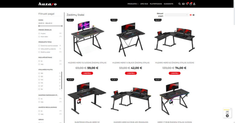 HUZARO žaidimų stalai 1