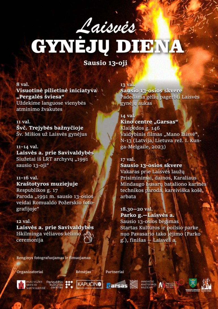 Panevėžio miesto savivaldybė kviečia paminėti Sausio 13-ąją – Laisvės gynėjų dieną