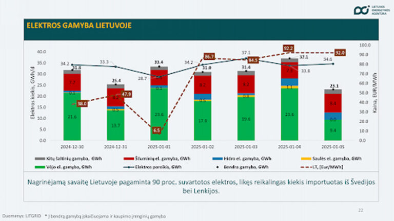 Nauji metai – nauji ir nacionalinės elektros energijos gamybos rekordai
