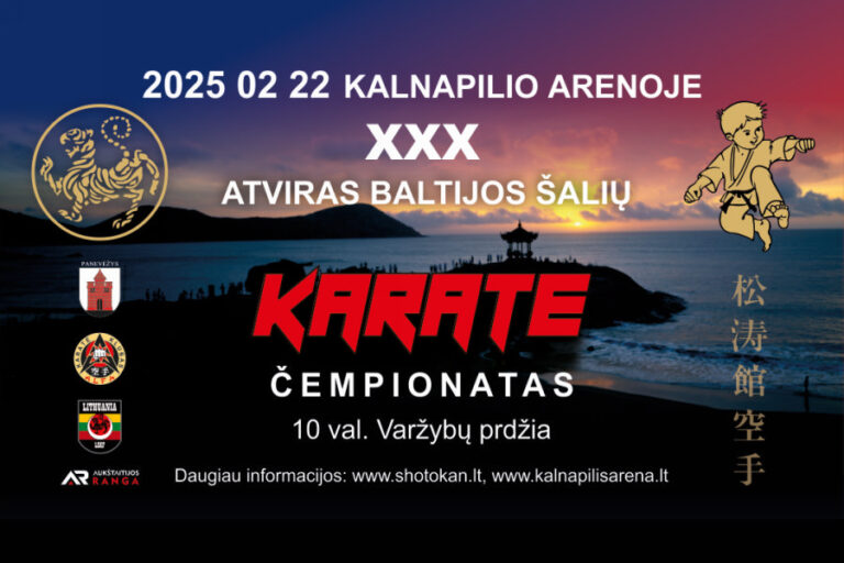 „Kalnapilio“ arenoje – jubiliejinis Baltijos šalių šotokan karatė čempionatas