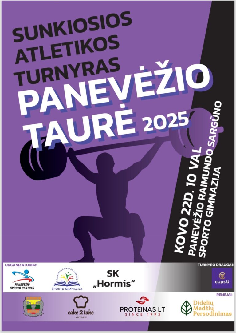 Šeštadienį – sunkiosios atletikos turnyras „Panevėžio taurė 2025“