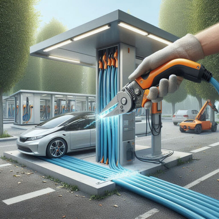 Nupjauti ir pavogti elektromobilių stotelių kabeliai