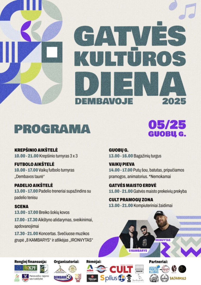 Dembavos bendruomenė kviečia į Gatvės kultūros dieną – sporto aikštyno atidarymą