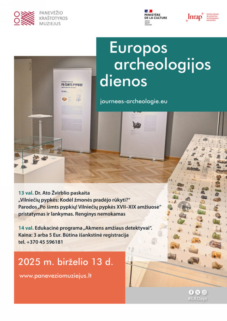 Panevėžyje – Europos archeologijos dienos: paskaita, paroda, edukacija