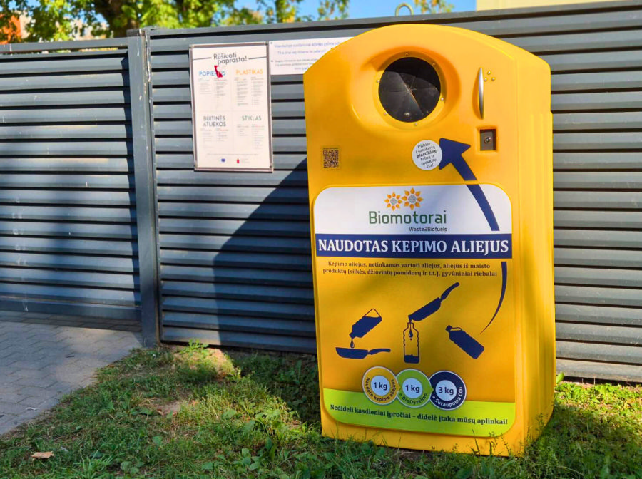 Panevėžyje įrengti specialūs konteineriai panaudotam aliejui surinkti