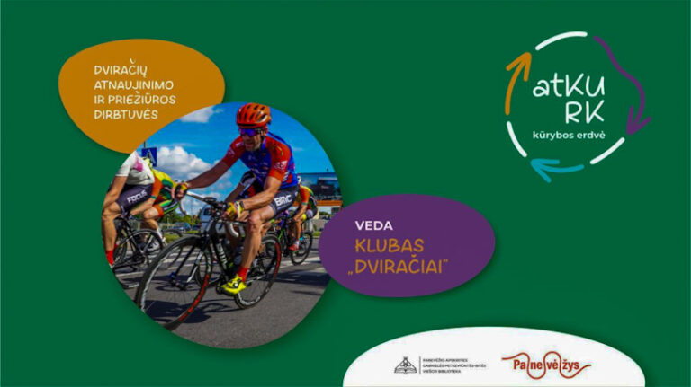 Į dirbtuves bibliotekoje – su savo dviračiu