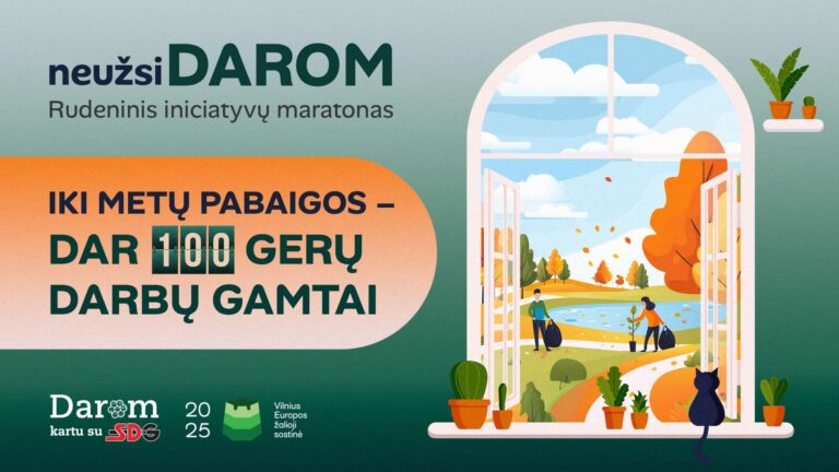 „Vilnius – Europos žalioji sostinė 2025“ jungiasi prie rudens iniciatyvų maratono „neužsiDAROM“
