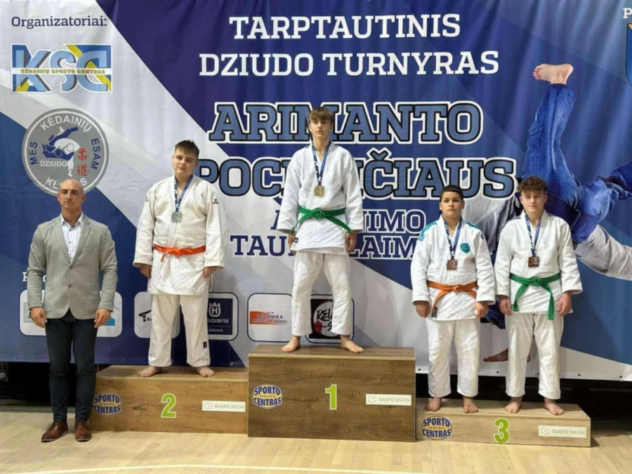 Dziudo kovotojai sėkmingai pasirodė tarptautiniame turnyre Kėdainiuose
