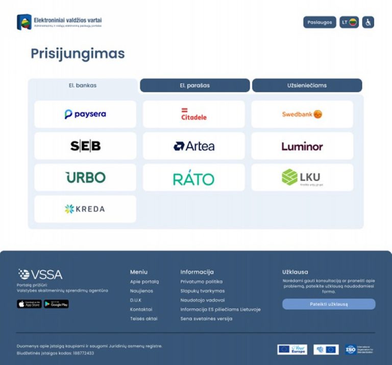 Svarbūs pokyčiai prasideda jau rytoj: VSSA atnaujina prisijungimą prie elektroninių paslaugų