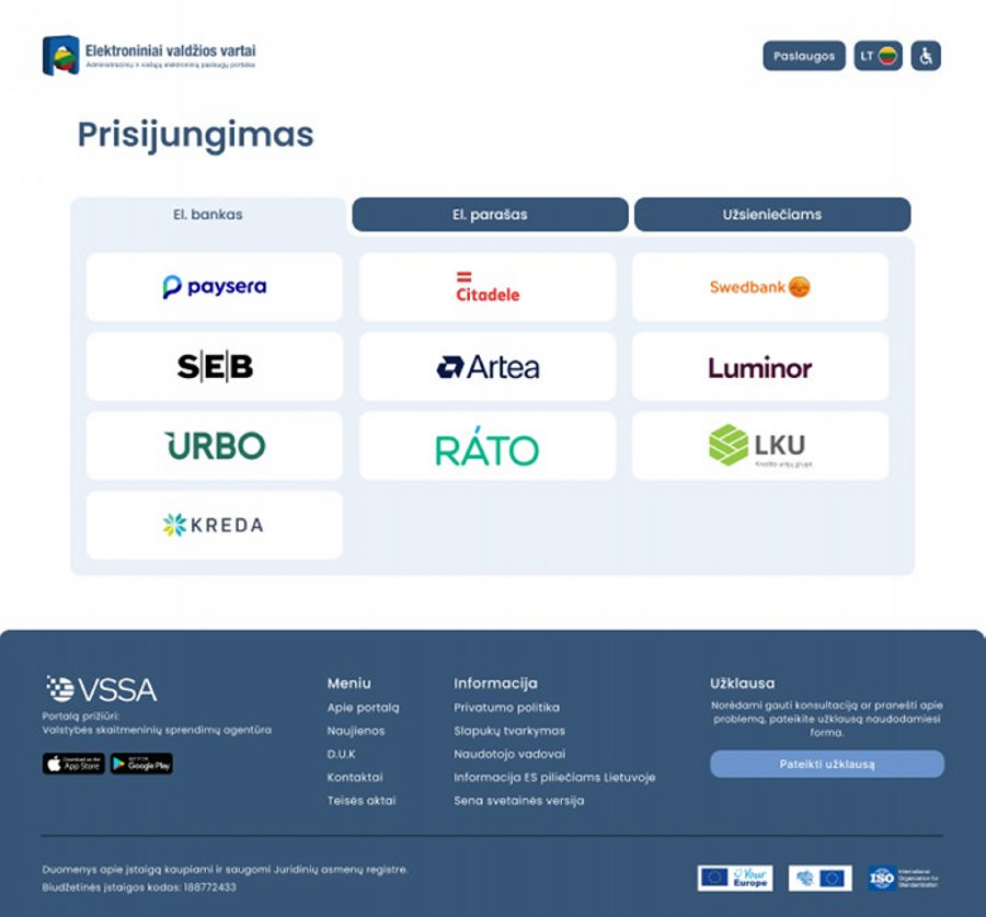 Svarbūs pokyčiai prasideda jau rytoj: VSSA atnaujina prisijungimą prie elektroninių paslaugų