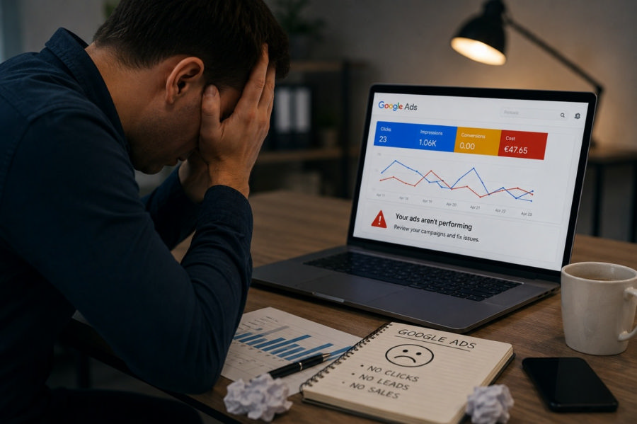 Kodėl Google Ads neveikia? Dažniausios klaidos ir sprendimai