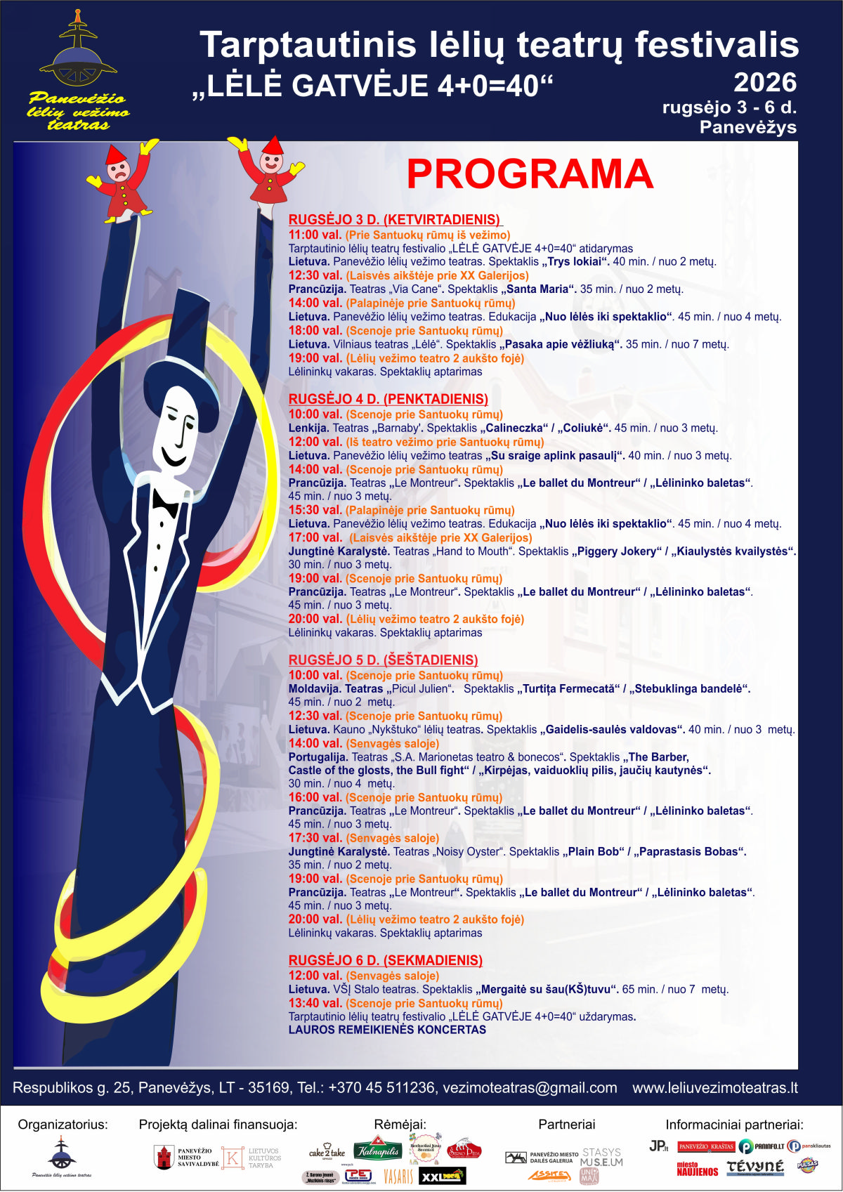 Panevėžyje vyks tarptautinis lėlių teatrų festivalis „Lėlė gatvėje 4+0=40“